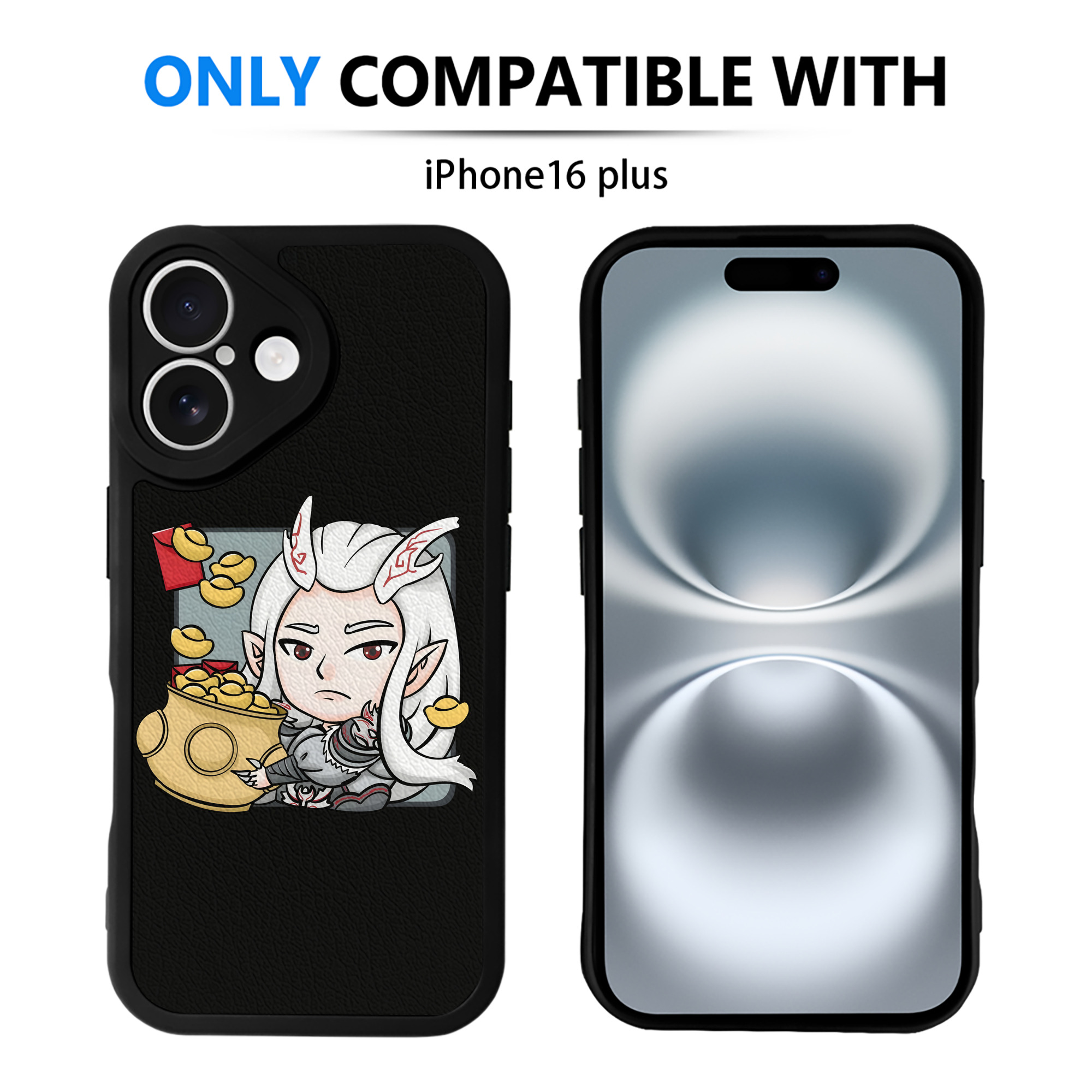 （画像用） Ne Zha 2 ナタ 魔童の大暴れ 【iPhone 16シリーズ対応】シリコンスマホケース（レザー調） 材質：シリコン